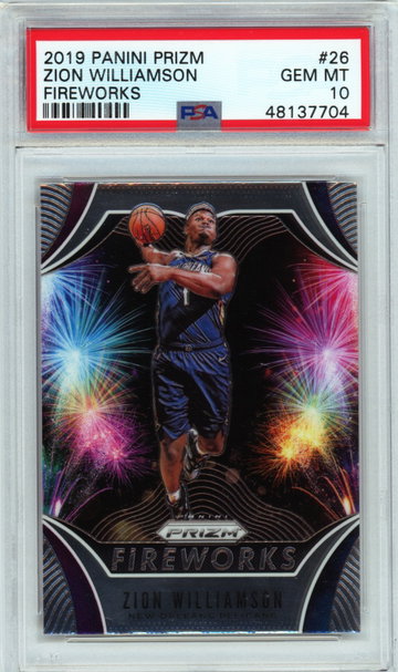 2019 Prizm Fireworks Zion Williamson PSA 10