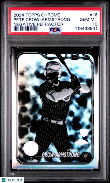 2024 Topps Chrome Pete Crow-Armstrong #16 Negative Refractor PSA 10
