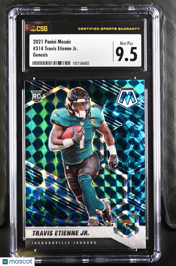 2021 Panini Mosaic Travis Etienne Jr. #314 Genesis Rookie CGC 9.5
