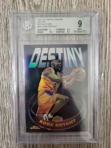 1997-98 Topps Chrome Kobe Bryant Destiny Refractor BGS 9