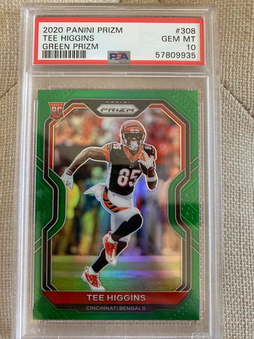 2020 Tee Higgins Green Prizm PSA 10 RC