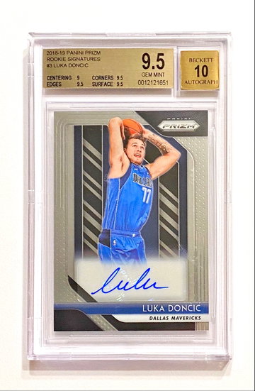 2018-19 Panini Prizm Luka Doncic Rookie Signatures Auto BGS 9.5/10 Gem Mint