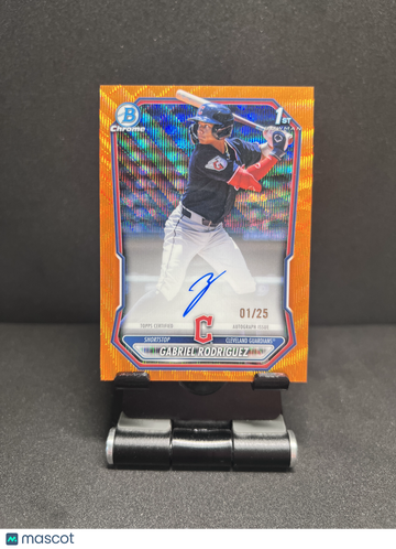 2026 CHROME GABRIEL RODRIGUEZ 1ST ORANGE WAVE REFRACTOR AUTO /25 RC