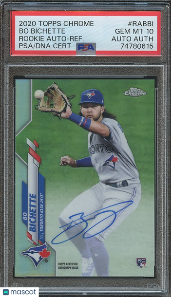 2020 Topps Chrome Bo Bichette #RA-BBI Refractor Parallel/Variety Rookie Insert PSA 10 Auto A