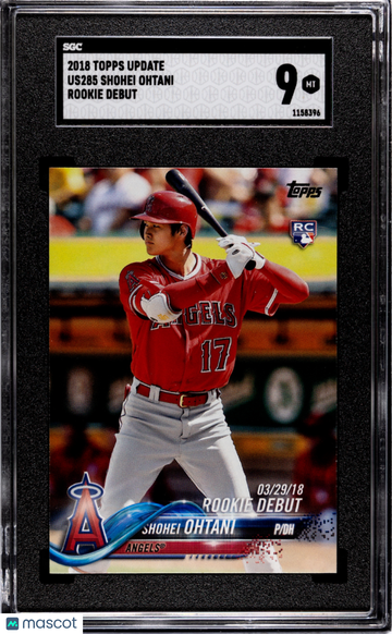 2018 Topps Update Shohei Ohtani #US285 Rookie Debut SGC 9