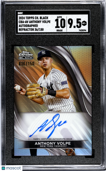 2024 Topps Chrome Black Anthony Volpe #CBA-AV Autograph Refractor SGC 9.5 Auto 10