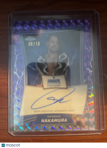 2025 Topps Chrome WWE Shinsuke Nakamura #BBA-SHI Purple Geometric Refractor Parallel/Variety Insert