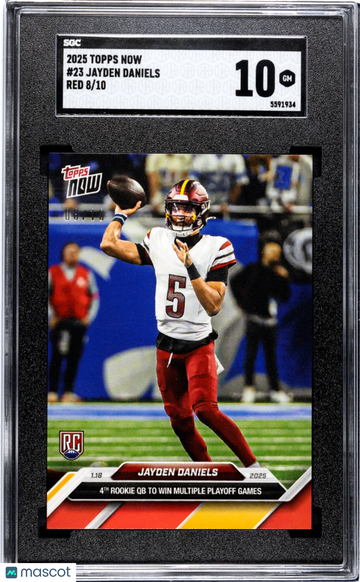 2025 Topps Now Jayden Daniels #23 Red SGC 10