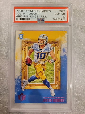 Justin Herbert Gridiron Kings Pink Rookie PSA 10