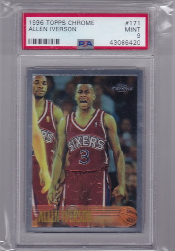 Allen Iverson - 1996 Topps Chrome PSA 9