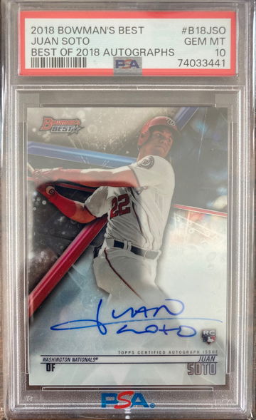 2018 Bowmans Best Juan Soto Best of 2018 Auto PSA 10