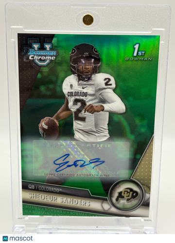 2023 Bowman Chrome University Shedeur Sanders #16 Green Refractor /99