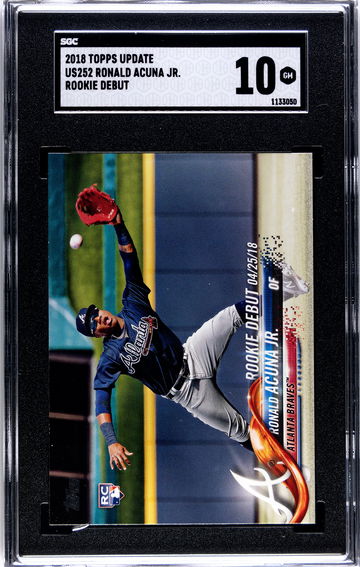 Ronald Acuna Jr Rookie - 2018 Topps Update US252 Rookie Debut - Gem Mint SGC 10