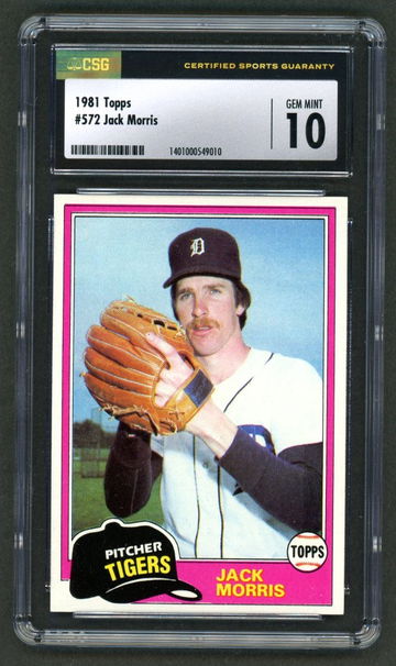 1981 Topps Jack Morris CSG 10