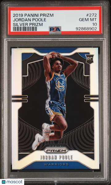 2019 Panini Prizm Jordan Poole #272 Silver Prizm PSA 10