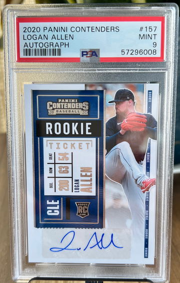 LOGAN ALLEN RC autograph 2020 Panini Contenders #157 Rookie Ticket AUTO PSA 9 🔥