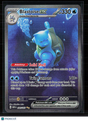 2023 Scarlet & Violet 151 Blastoise EX Holo Secret Rare FA SAR #200/165