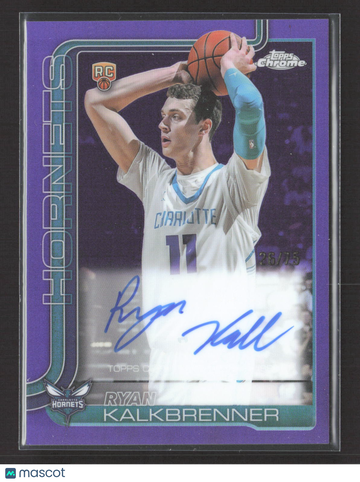 2025 Topps Chrome Basketball Ryan Kalkbrenner #TCAR-RK Purple /75 RC