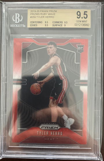 Tyler Herro Prizm Ruby Wave BGS 9.5 Gem Mint