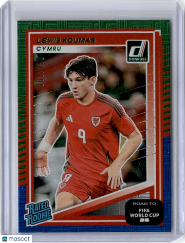 2025 Donruss Road to FIFA World Cup 26 Lewis Koumas #207 Green & Blue Maze SGC 9