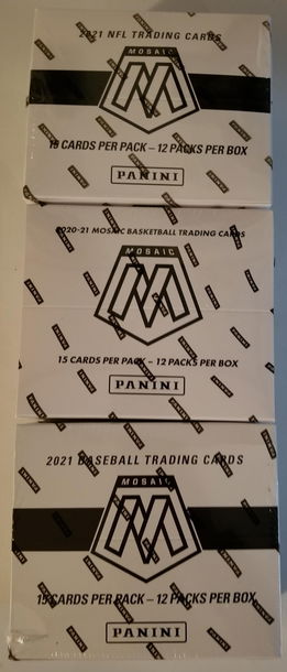 2021 MOSAIC SEALED BOX LOT 1 NFL, 1 NBA, 1 MLB