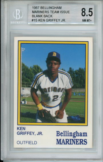 Ken Griffey Jr Bellingham Mariners Minor League Rookie BLANK BACK BGS 8.5 NM-MT+