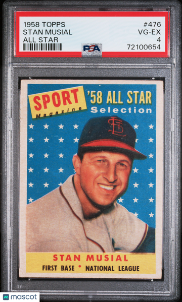 1958 Topps Stan Musial #476 All Star PSA 4
