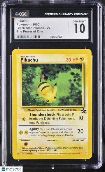 2000 Pokemon Black Star Promos Pikachu The Power of One CGC 10 #27