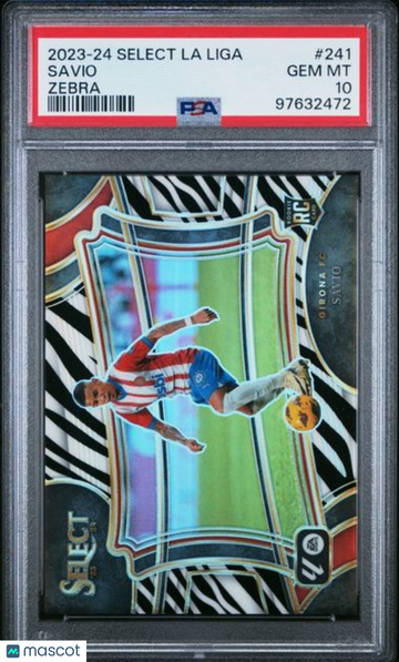 2023-24 Panini Select La Liga Savio #241 Zebra PSA 10