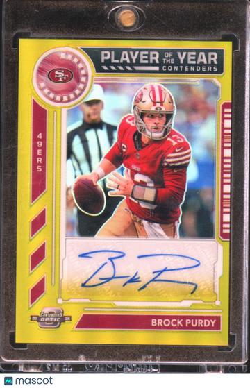 Brock Purdy 2025 Panini Contenders Optic Football Auto Yellow /10 San Francisco 49ers