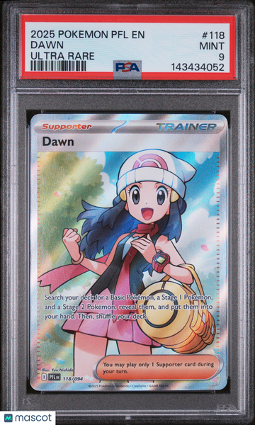 2025 Pokemon PFL EN-Phantasmal Flames Dawn Ultra Rare PSA 9 #118