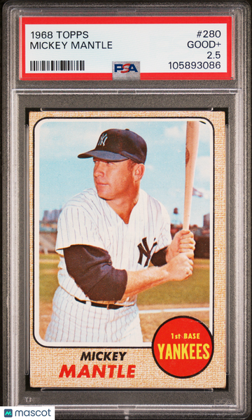 1968 Topps Mickey Mantle #280 PSA 2.5