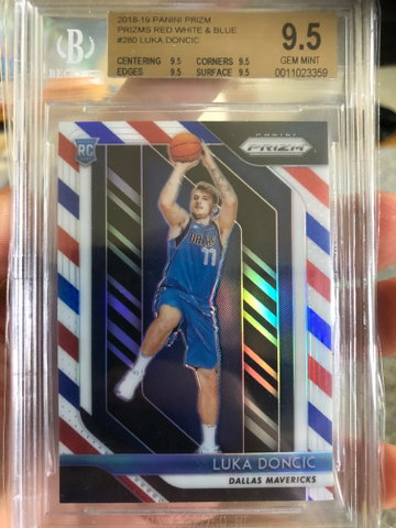 Luka Doncic 2018 Prizm Red White Blue BGS 9.5 true gem 
