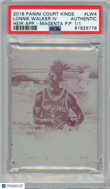 2018 Panini Court Kings Heir Apparent Lonnie Walker IV #LW4 1/1 PSA A P1373