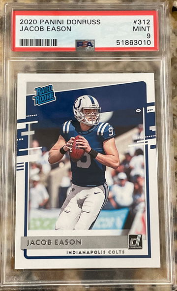 Jacob Eason - 2020 Panini Donruss #312 Rated Rookie RC Colts Mint PSA 9