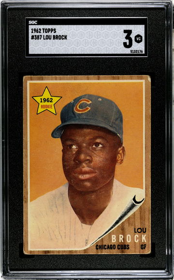 1962 Topps #387 Lou Brock Rookie Card RC SGC 3 VG