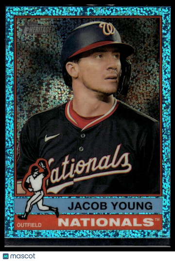 2025 Topps Heritage Jacob Young #127 Chrome Light Blue Sparkle Refractor