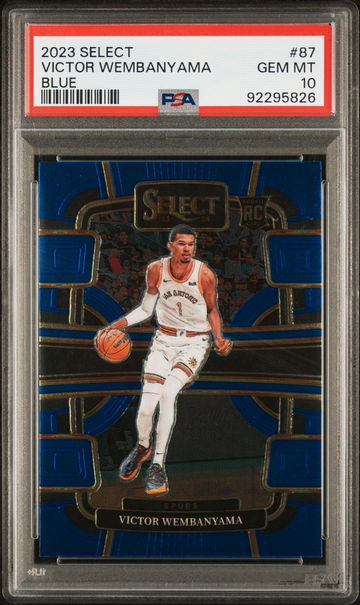 2023 PANINI SELECT VICTOR WEMBANYAMA BLUE #87 RC PSA 10