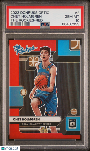 2022 Panini Donruss Optic The Rookies Chet Holmgren #2 Red PSA 10