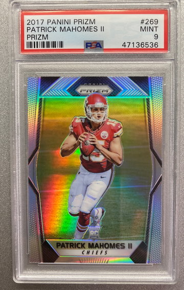 PATRICK MAHOMES 2017 PANINI SILVER PRIZM ROOKIE PSA 9 MINT