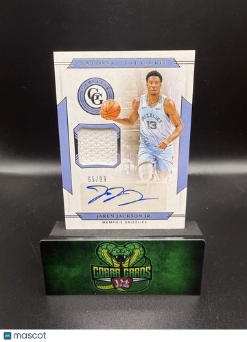 2019 Panini National Treasures Game Gear Autographs Jaren Jackson Jr. #GGA-JJJ /99 Autograph Patch