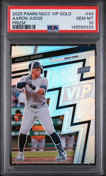 2025 Panini National Sports Collectors Convention VIP Gold Prizm Aaron Judge #43 PSA 10