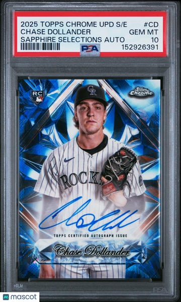 2025 Topps Chrome Sapphire Update Series Chase Dollander #CD PSA 10