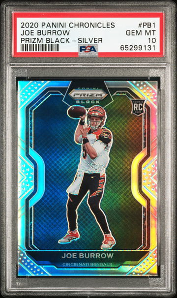 2020 Joe Burrow Prizm Black Silver Rookie #PB1 PSA 10 GEM Mint