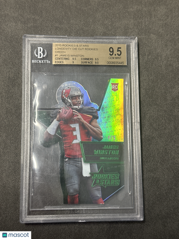 2015 Rookies and Stars Longevity Die Cut Rookies Green Jameis Winston #1 BGS 9.5