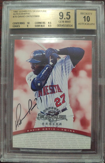 1997 David Ortiz Donruss Signature Autograph BGS 9.5 / 10 Rookie RC HOF