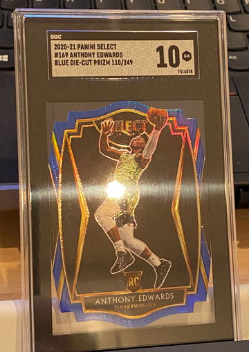 Anthony Edwards Select Die-Cut Blue /249 SGC 10