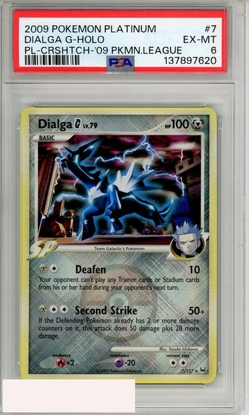2009 POKEMON PLATINUM DIALGA G-HOLO #7 PL-CRSHTCH- 09 PKMN LEAGUE PSA 6 EX-MT