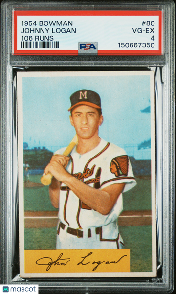 1954 Bowman Johnny Logan #80 106 Runs PSA 4