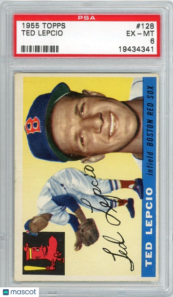1955 Topps Ted Lepcio #128 PSA 6 P1322
